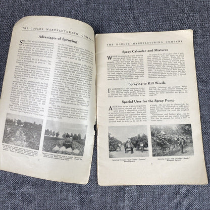 Goulds Antique 1916 Company Booklet - When to Spray, How to Spray, What to Use