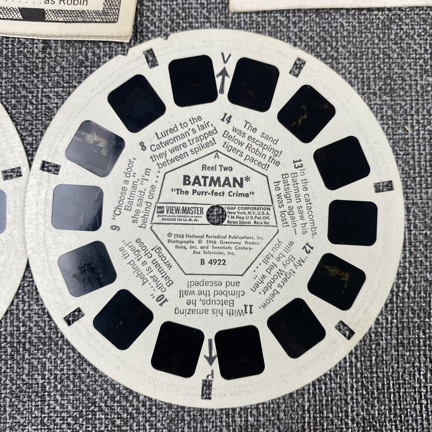 Gaf B492 Batman Adam West Burt Ward Showtime TV Show view-master 3 Reels Packet