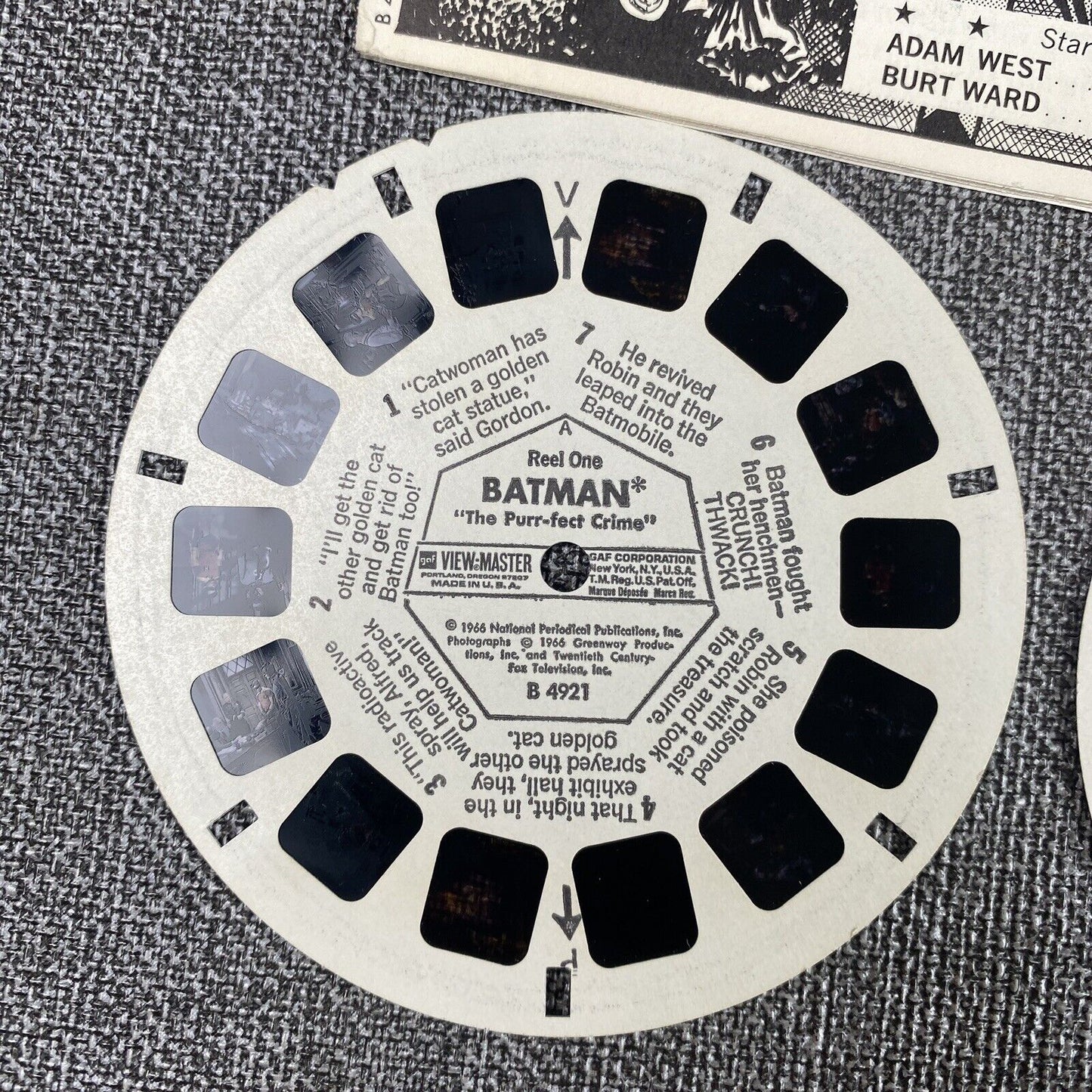 Gaf B492 Batman Adam West Burt Ward Showtime TV Show view-master 3 Reels Packet