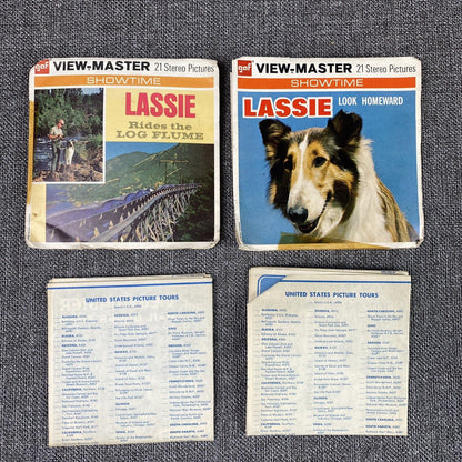 GAF View-Master Reel Packet 1968 Lassie Rides The Log Flume Look Homeward