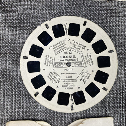 GAF View-Master Reel Packet 1968 Lassie Rides The Log Flume Look Homeward