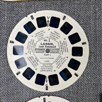 GAF View-Master Reel Packet 1968 Lassie Rides The Log Flume Look Homeward