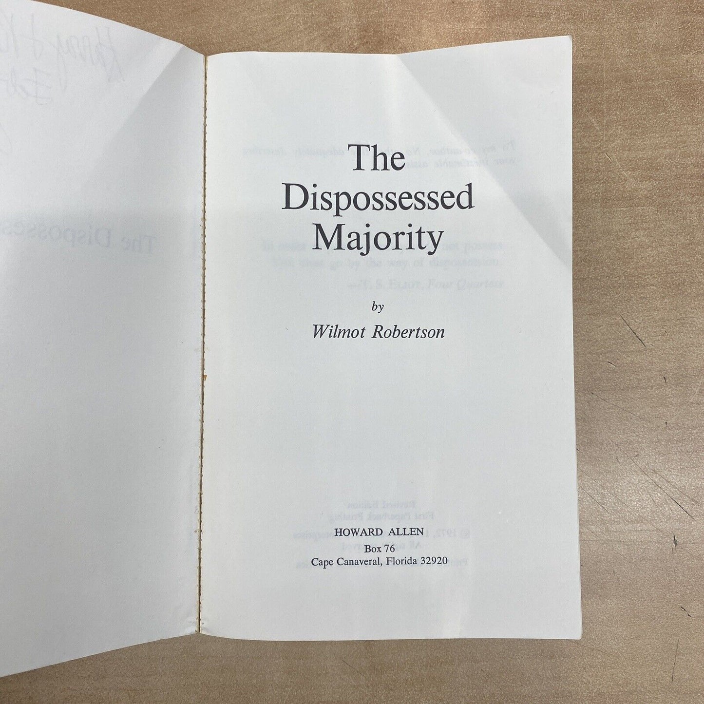 The Dispossessed Majority Wilmot Robertson Revised Edition 1st Paperback 1973