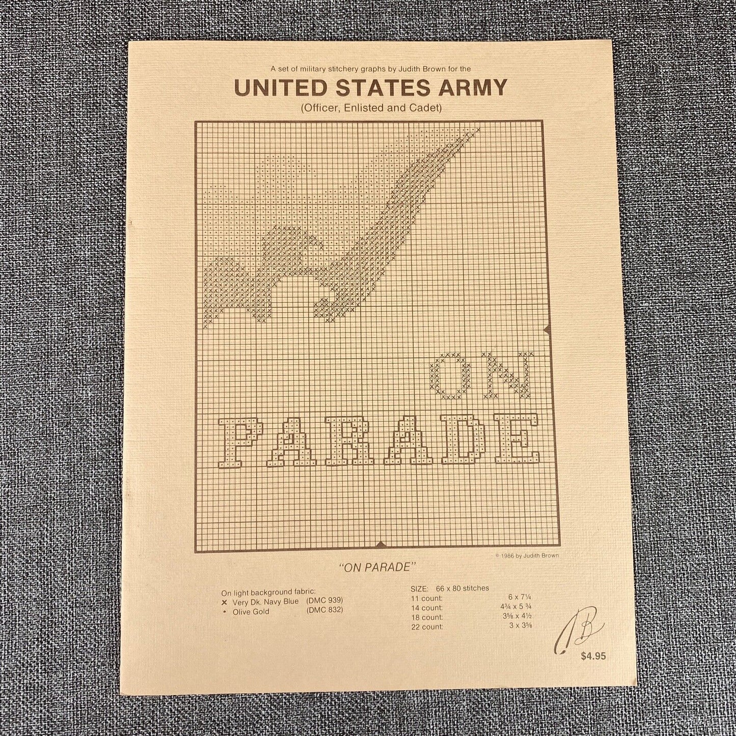 Needlecraft Cross Stitch  UNITED STATES Army Patterns, Judith Brown, VA