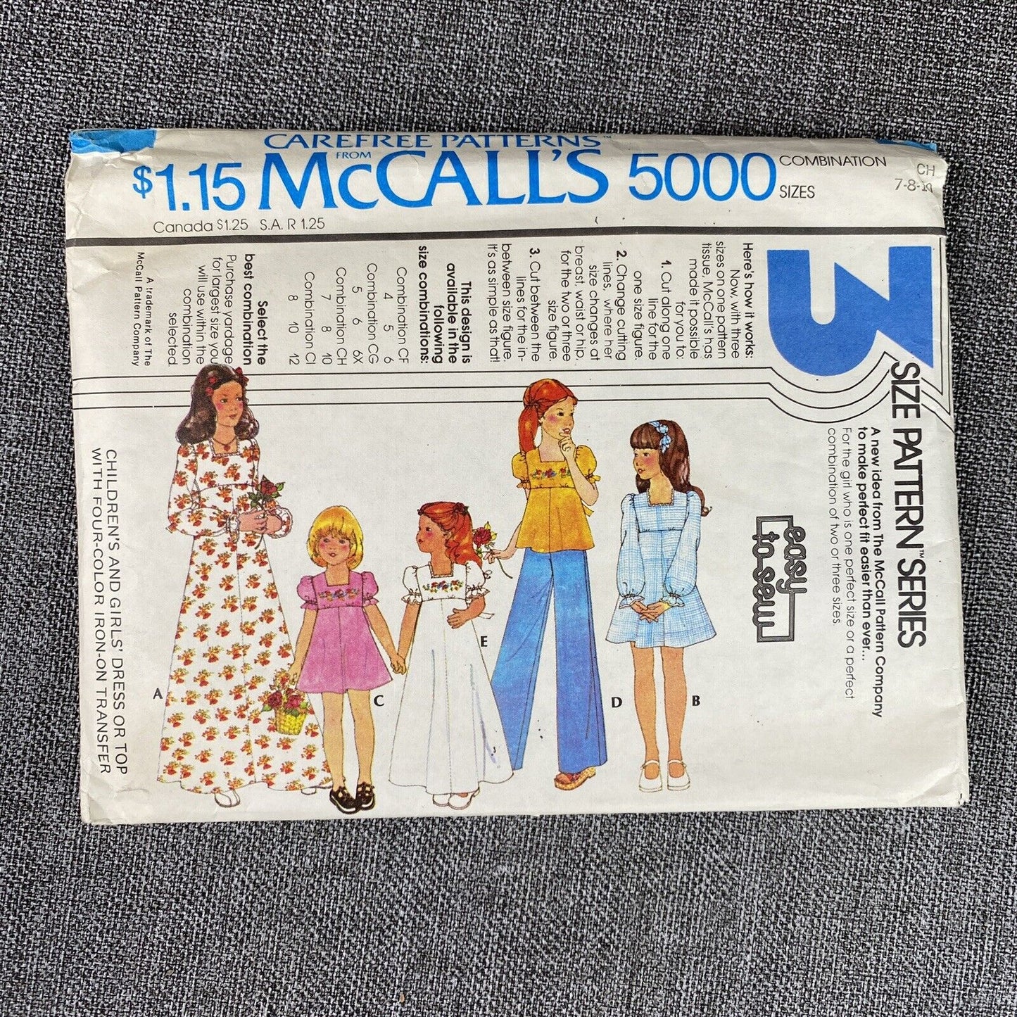 Lot Vintage Childs Pattern Size 7- 8 Cut 1970s (Lot of 3)