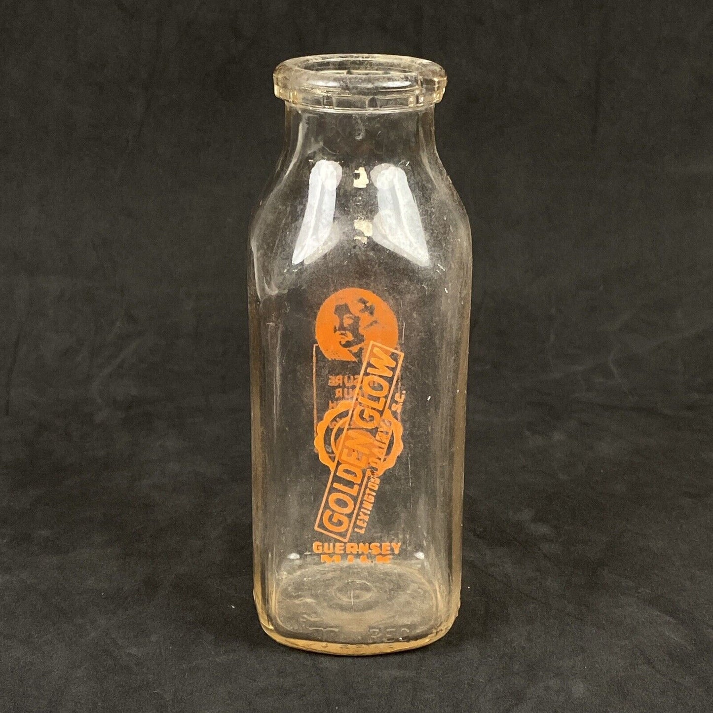 Golden Glow Dairy Milk Bottle - Lexington, South Carolina - Square one pint