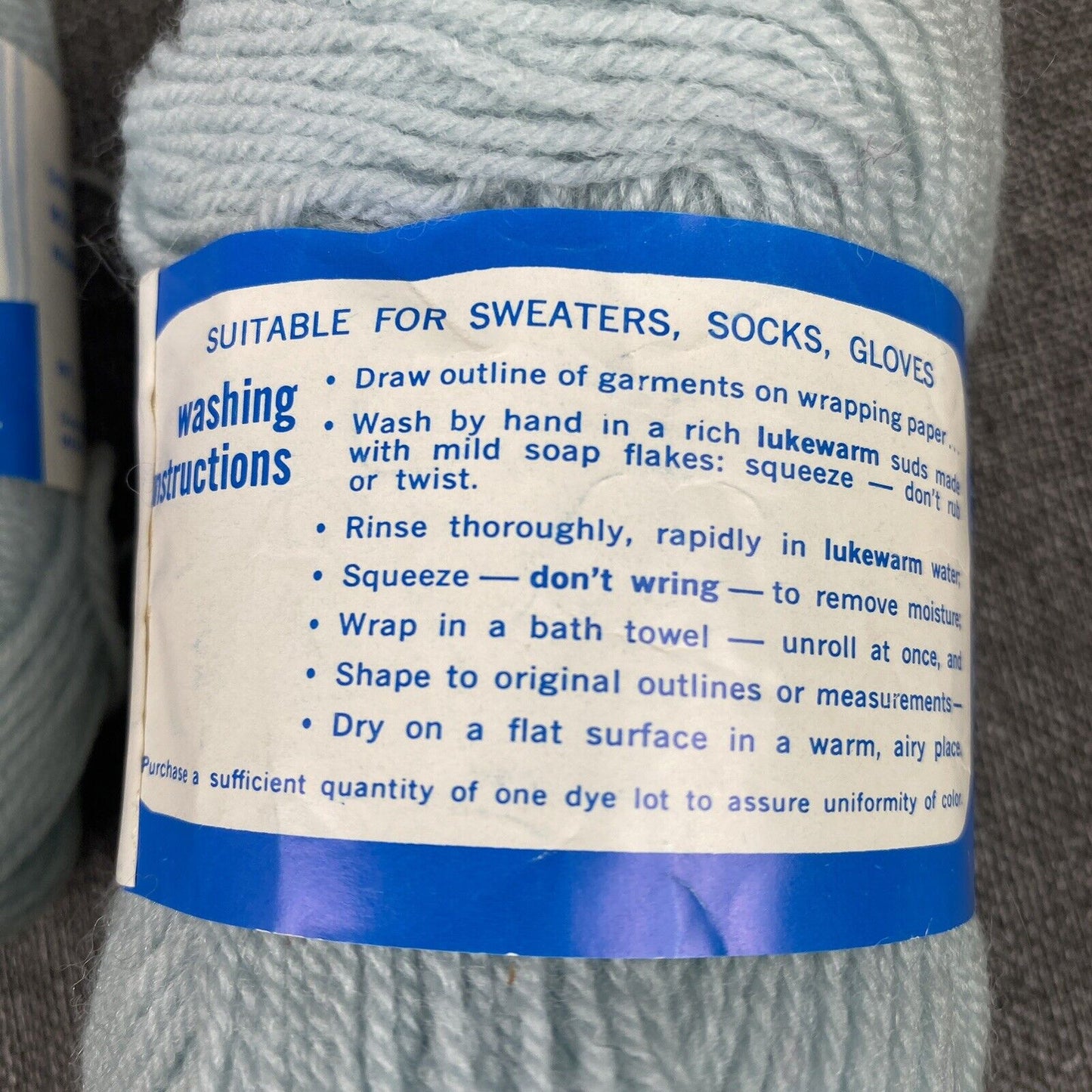 Vintage First Lady Sport Virgin Wool Yarn Set 2 skeins #6343 Baby Blue