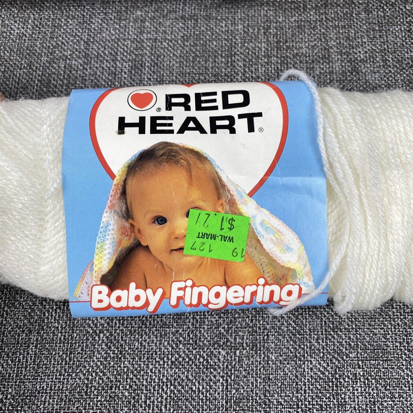 3 -  Vintage Red Heart Baby Yarn #001 White