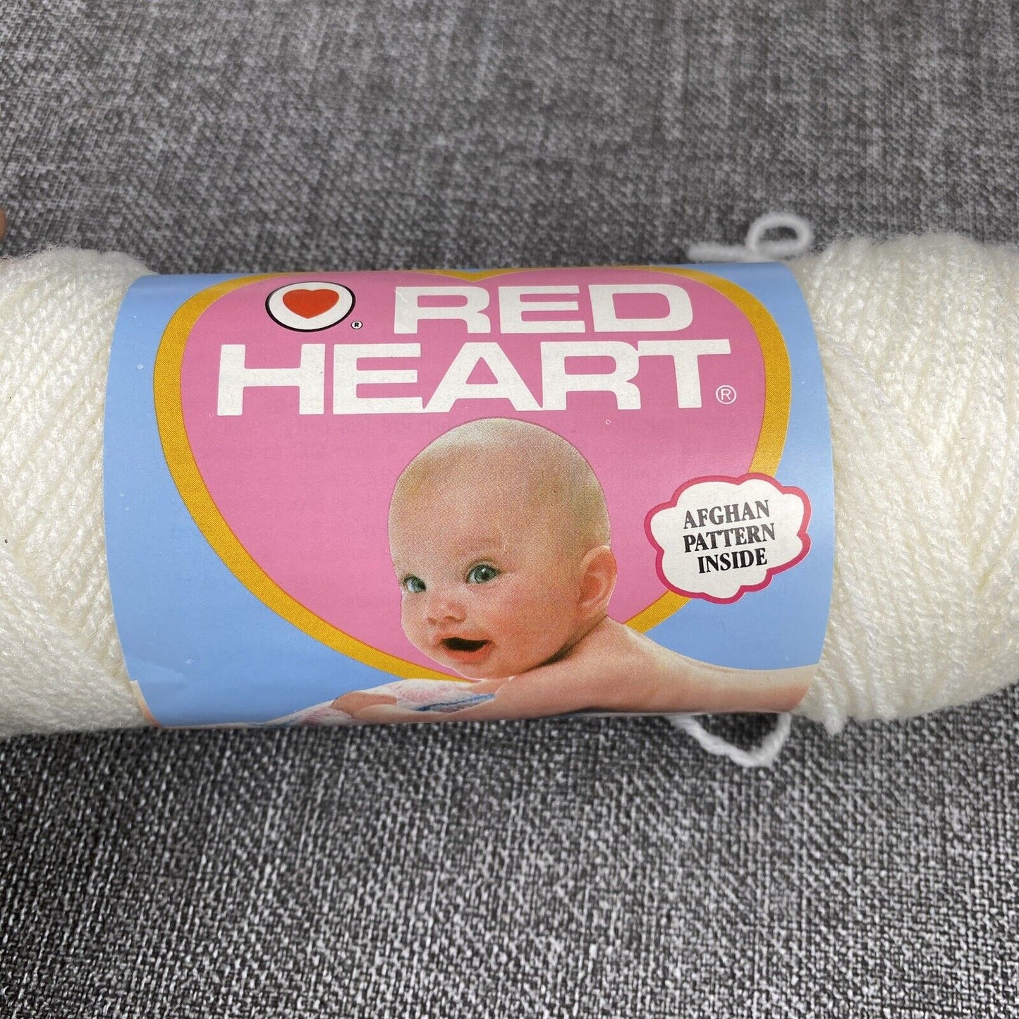 3 -  Vintage Red Heart Baby Yarn #001 White