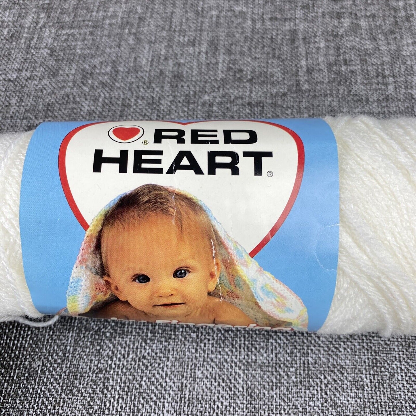 3 -  Vintage Red Heart Baby Yarn #001 White