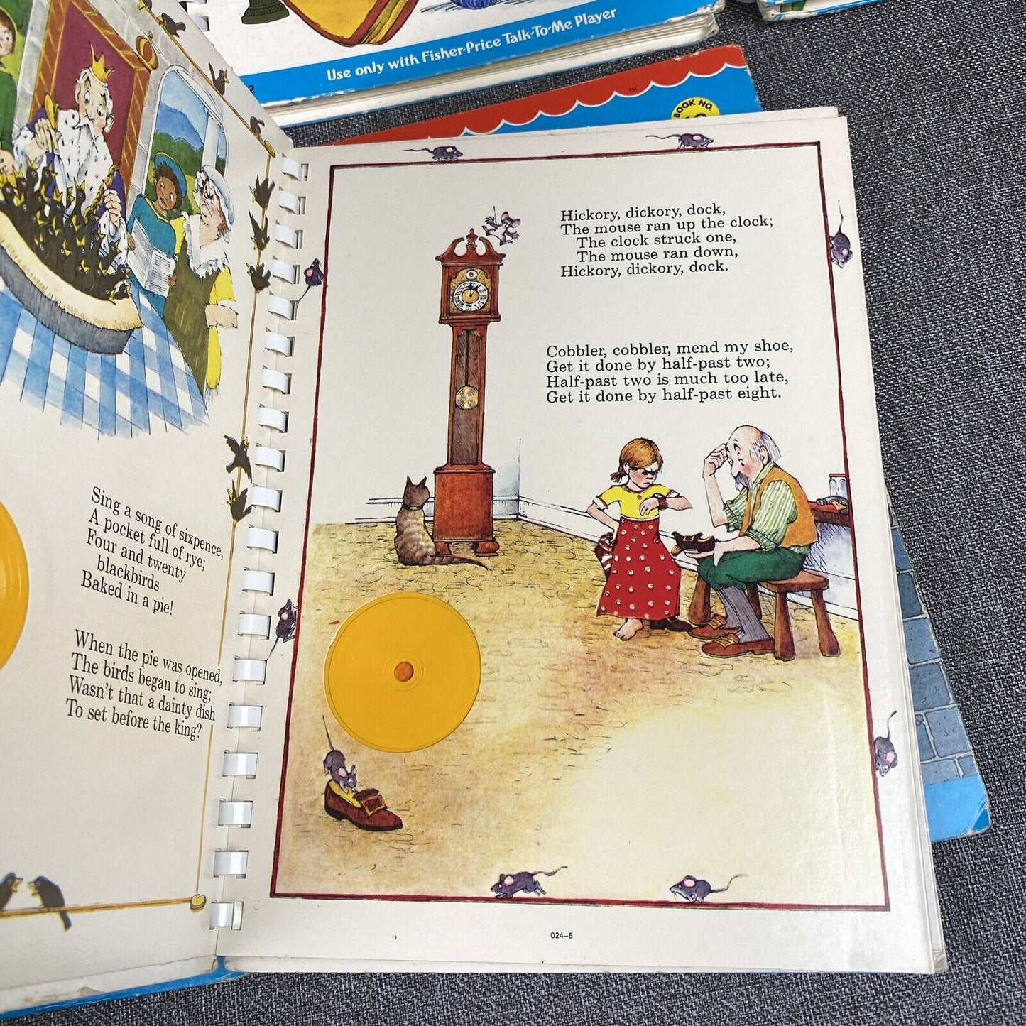 Vintage 1970's Lot of 7 Fisher Price Talk to Me Player Books- Disney, Sesame