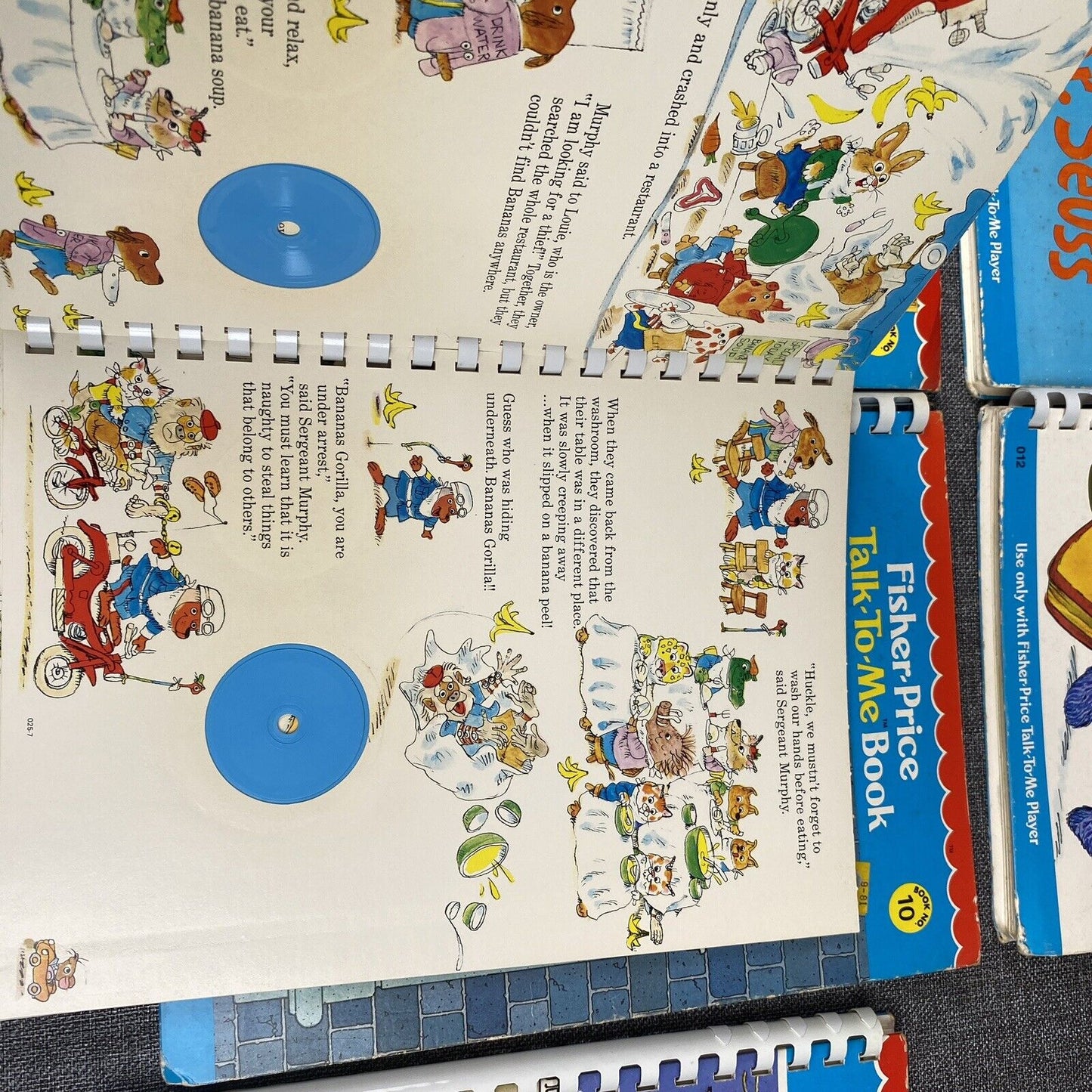 Vintage 1970's Lot of 7 Fisher Price Talk to Me Player Books- Disney, Sesame