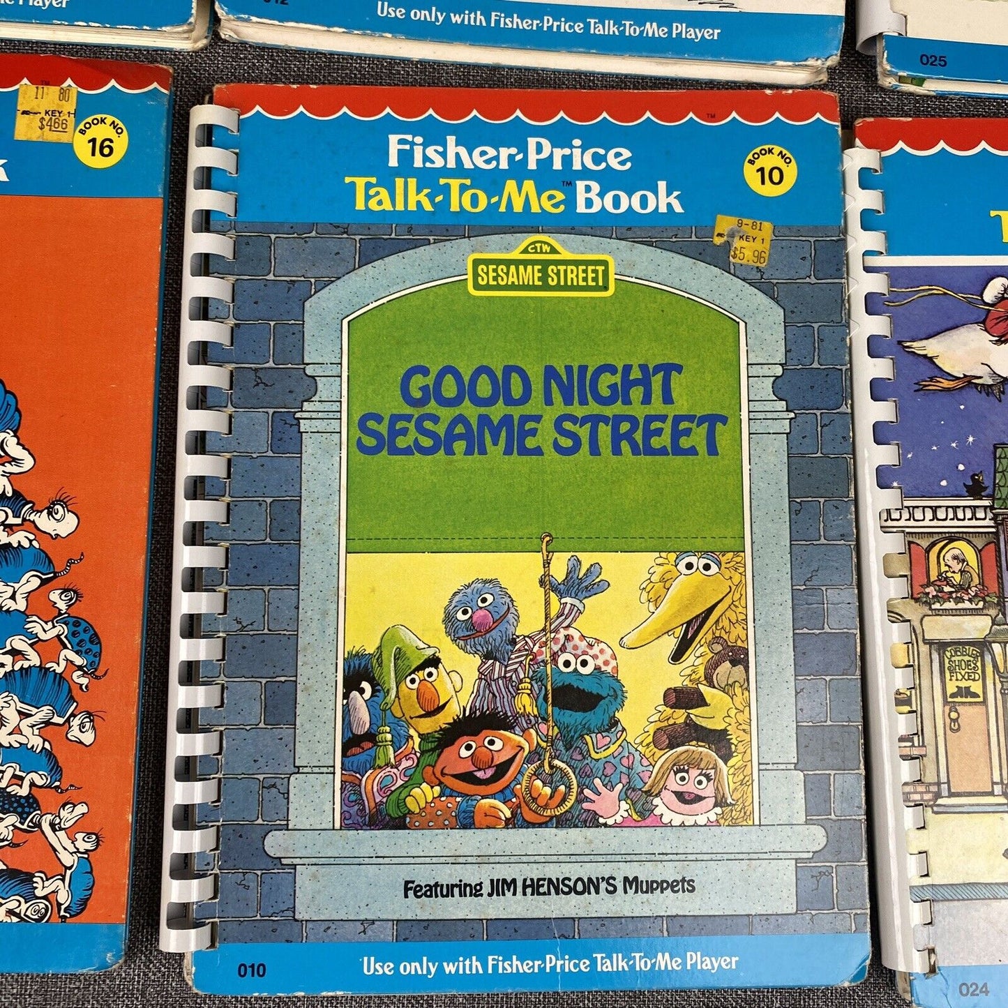 Vintage 1970's Lot of 7 Fisher Price Talk to Me Player Books- Disney, Sesame