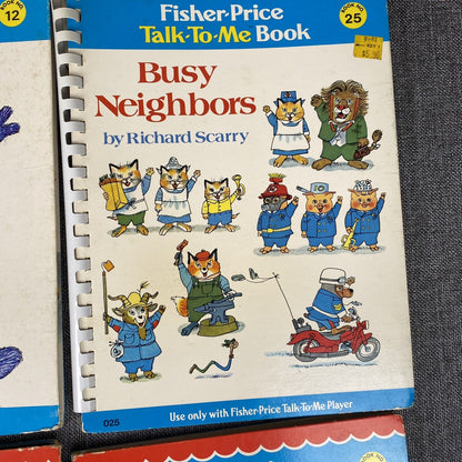 Vintage 1970's Lot of 7 Fisher Price Talk to Me Player Books- Disney, Sesame