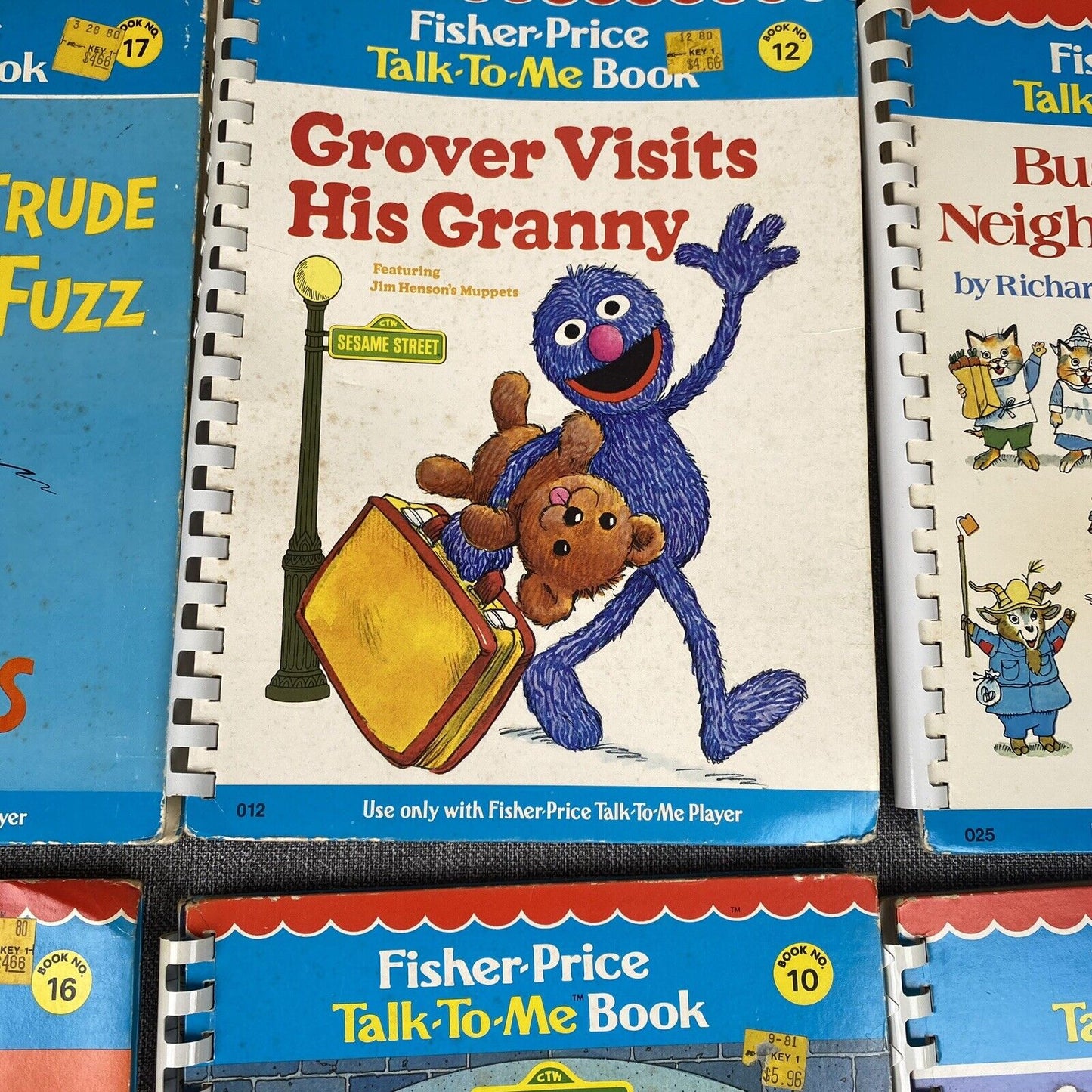 Vintage 1970's Lot of 7 Fisher Price Talk to Me Player Books- Disney, Sesame