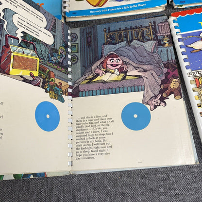 Vintage 1970's Lot of 7 Fisher Price Talk to Me Player Books- Disney, Sesame