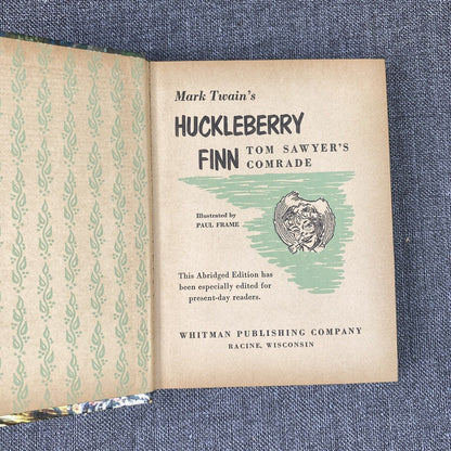 Vintage 1955 Adventures of Huckleberry Finn Book Whitman Publishing Mark Twain