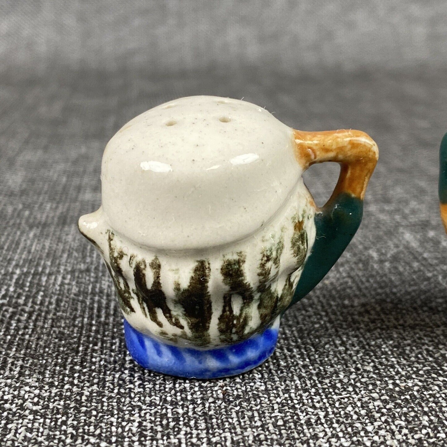 Vintage Japanese Porcelain Salt & Pepper Shakers Head Mugs