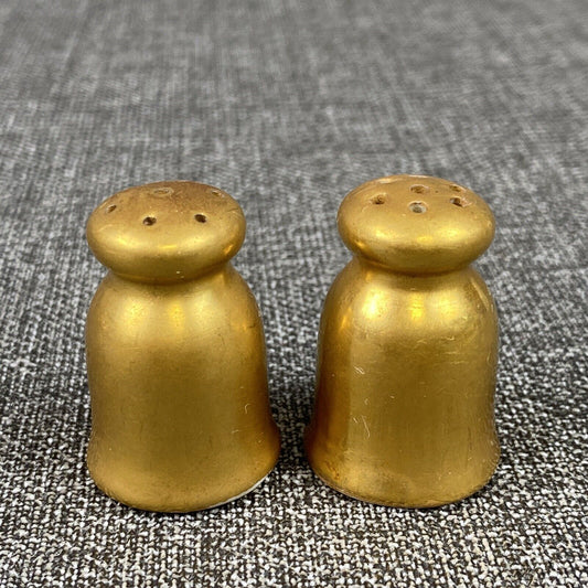 Vintage Japan Porcelain Salt & Pepper Shakers Gold Gilded