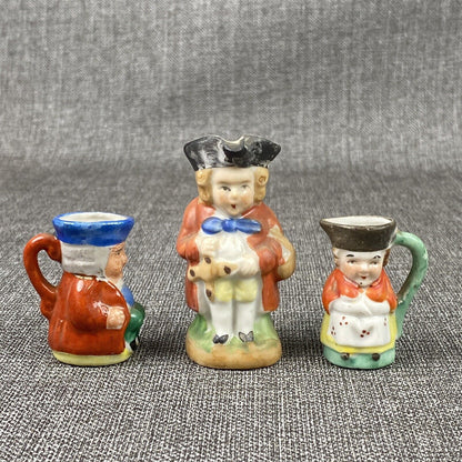 Occupied Japan Figurines Vintage CERAMIC COLONIAL Mini Mugs