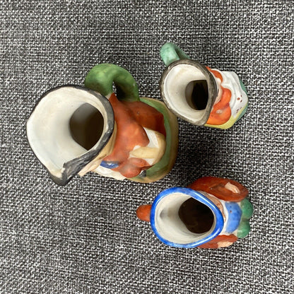 Occupied Japan Figurines Vintage CERAMIC COLONIAL Mini Mugs