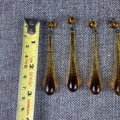 Antique Amber Glass Teardrop Prisms