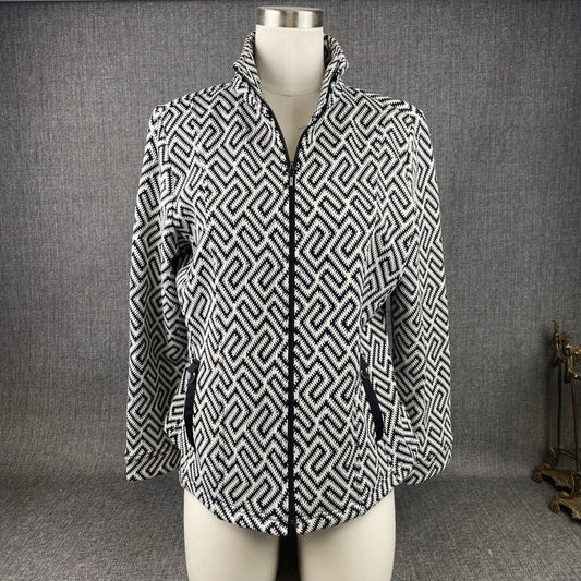 Rafael Sport Black and white Swirl Lightweight Stretchy Jacket Plus Sz PL