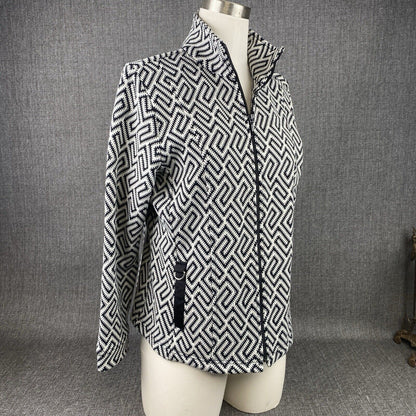 Rafael Sport Black and white Swirl Lightweight Stretchy Jacket Plus Sz PL