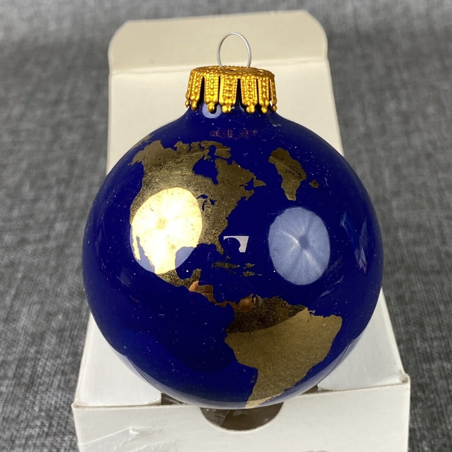 Shasta Visions Planet Earth Art  Christmas Ornament 24k 2.25" Diameter