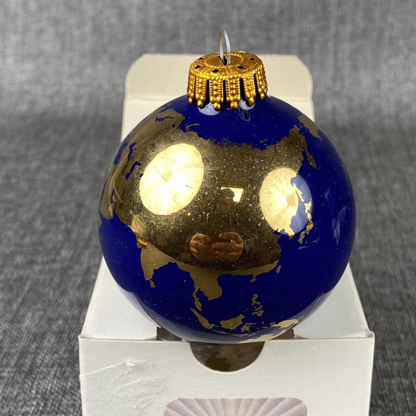 Shasta Visions Planet Earth Art  Christmas Ornament 24k 2.25" Diameter