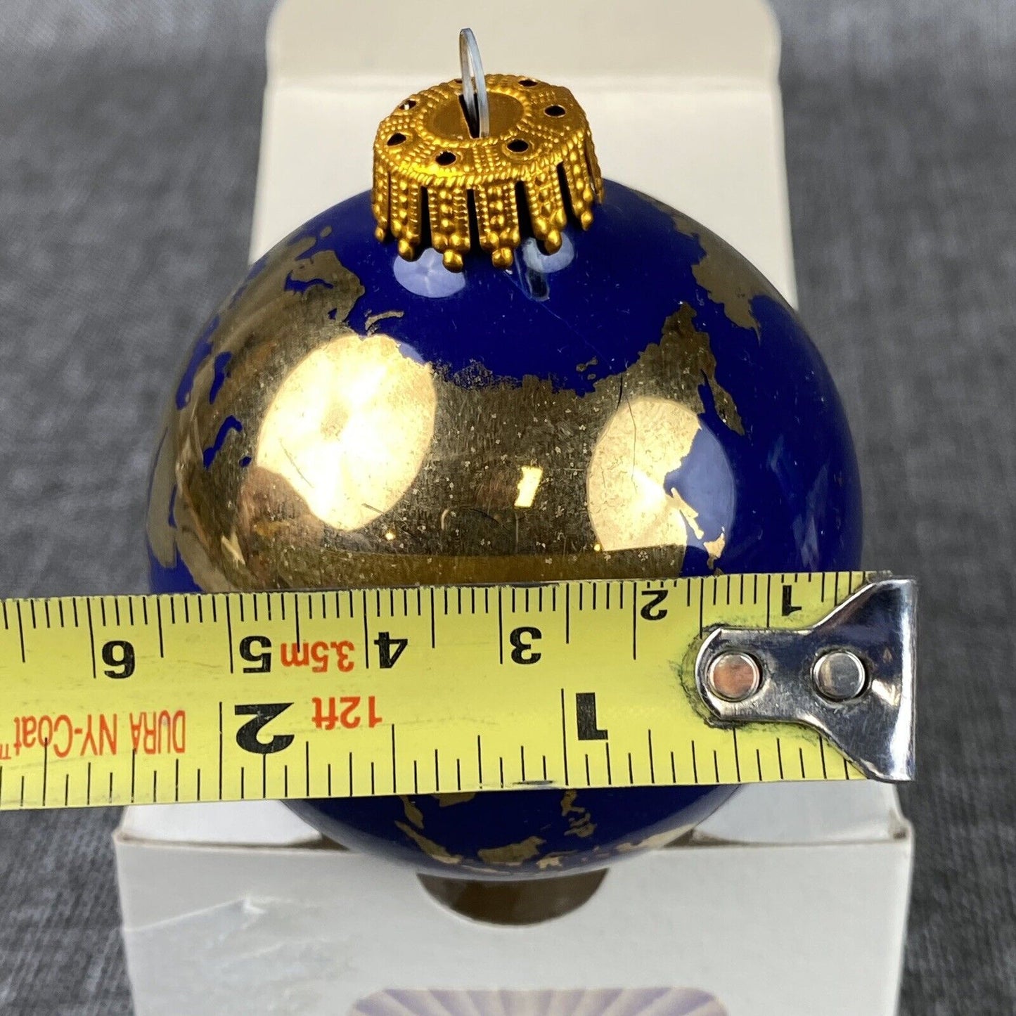 Shasta Visions Planet Earth Art  Christmas Ornament 24k 2.25" Diameter