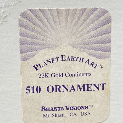 Shasta Visions Planet Earth Art  Christmas Ornament 24k 2.25" Diameter