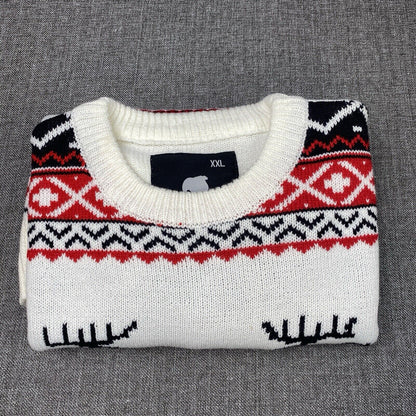 American Stitch Moose-Snowflakes  Red,White,Black  Pullover  Size XXL