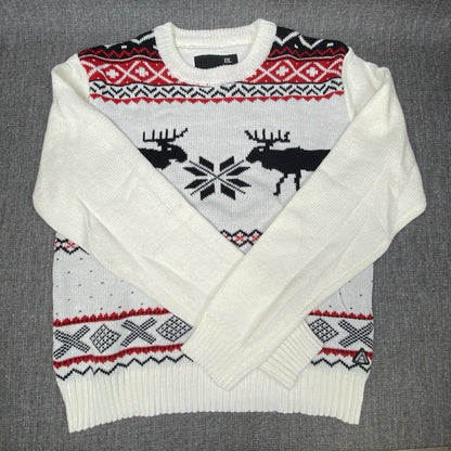 American Stitch Moose-Snowflakes  Red,White,Black  Pullover  Size XXL