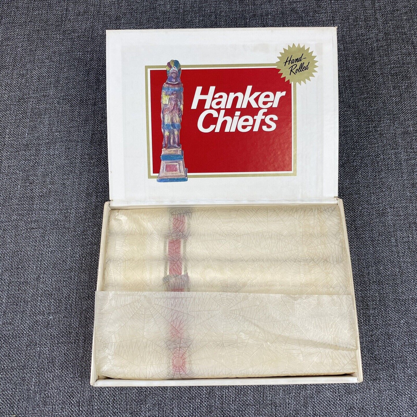 Vintage NEW Ashear Cigar Box Hanker Chiefs 100% Cotton Complete Set