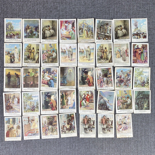 Lot of 39 ANTIQUE 1928 Bible Picture Cards