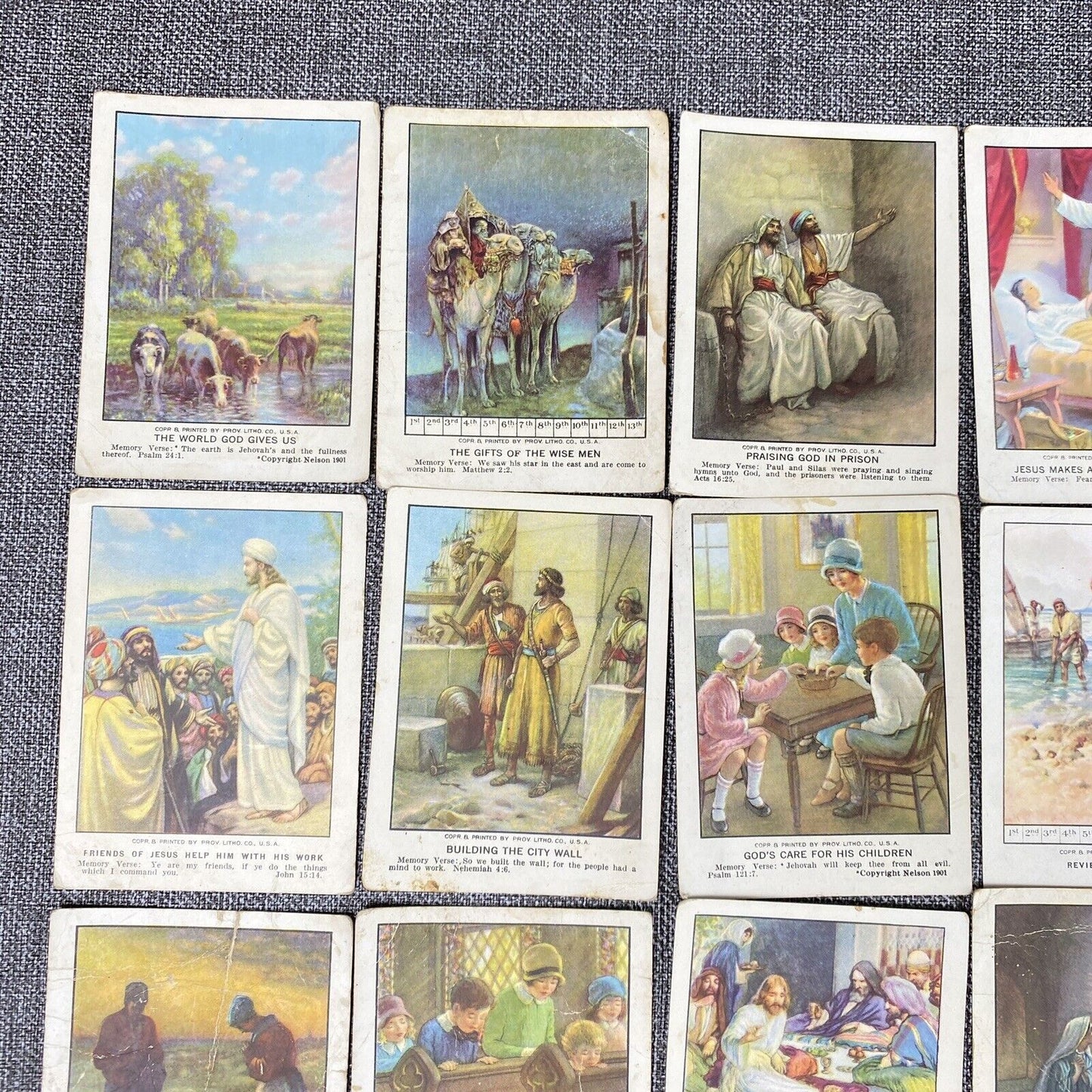 Lot of 39 ANTIQUE 1928 Bible Picture Cards