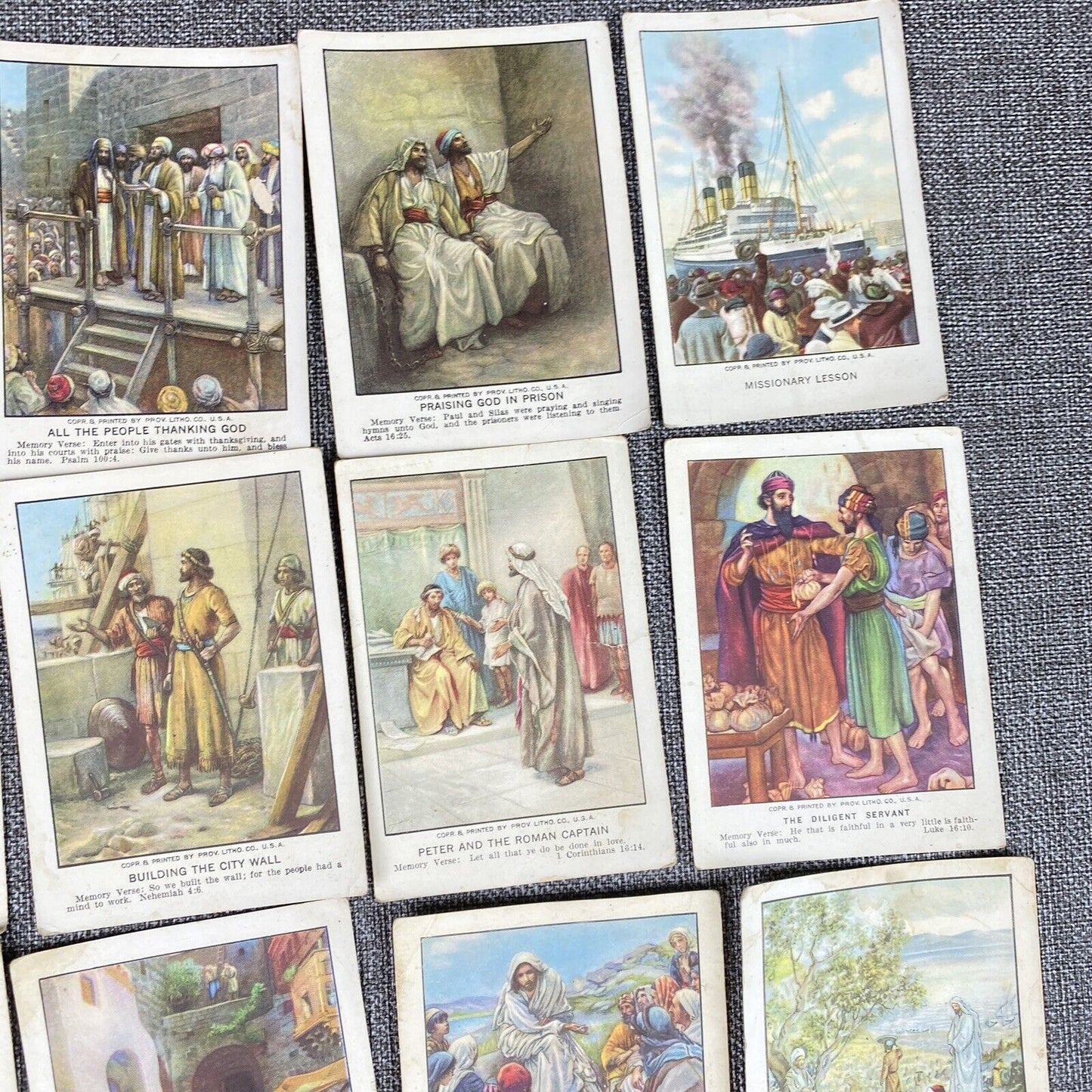 Lot of 39 ANTIQUE 1928 Bible Picture Cards