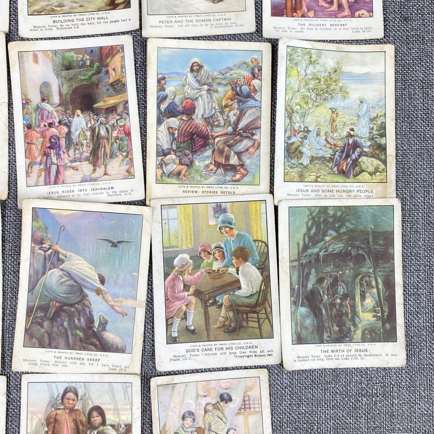 Lot of 39 ANTIQUE 1928 Bible Picture Cards