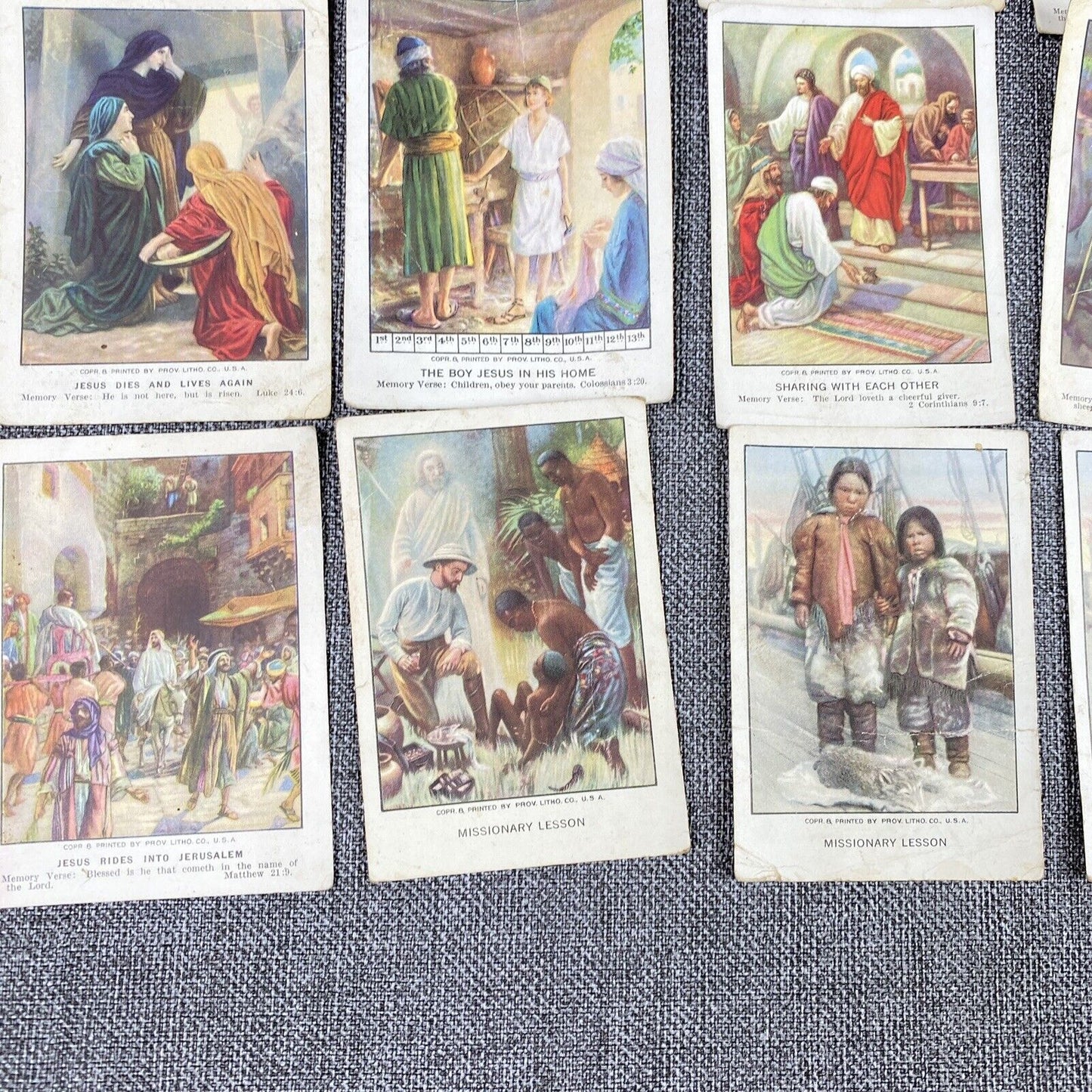 Lot of 39 ANTIQUE 1928 Bible Picture Cards