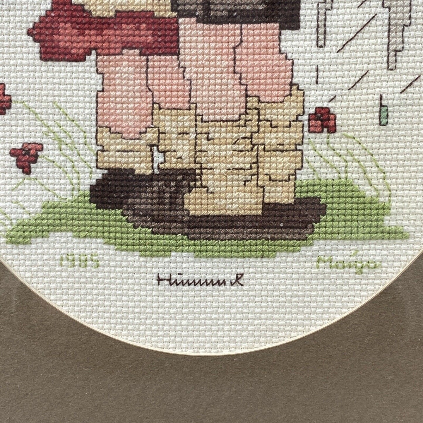 LOT of 3 Vintage M.I. Hummel Cross Stitch Framed Completed