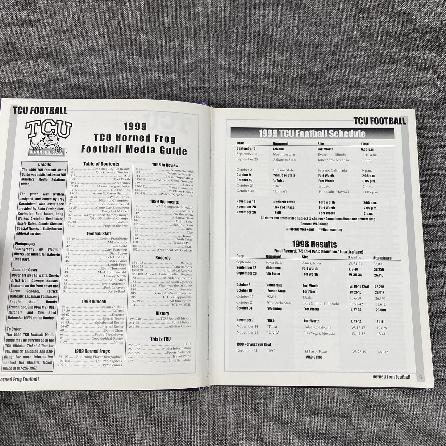 1999 TCU Football Media Guide