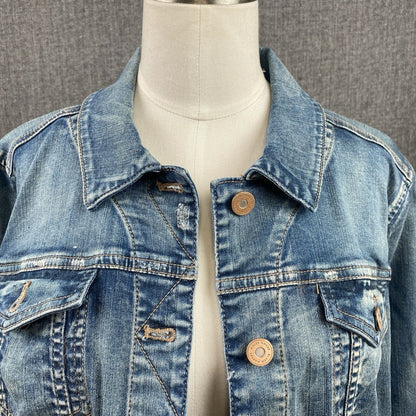 White House Black Market Denim Jacket Sz 14