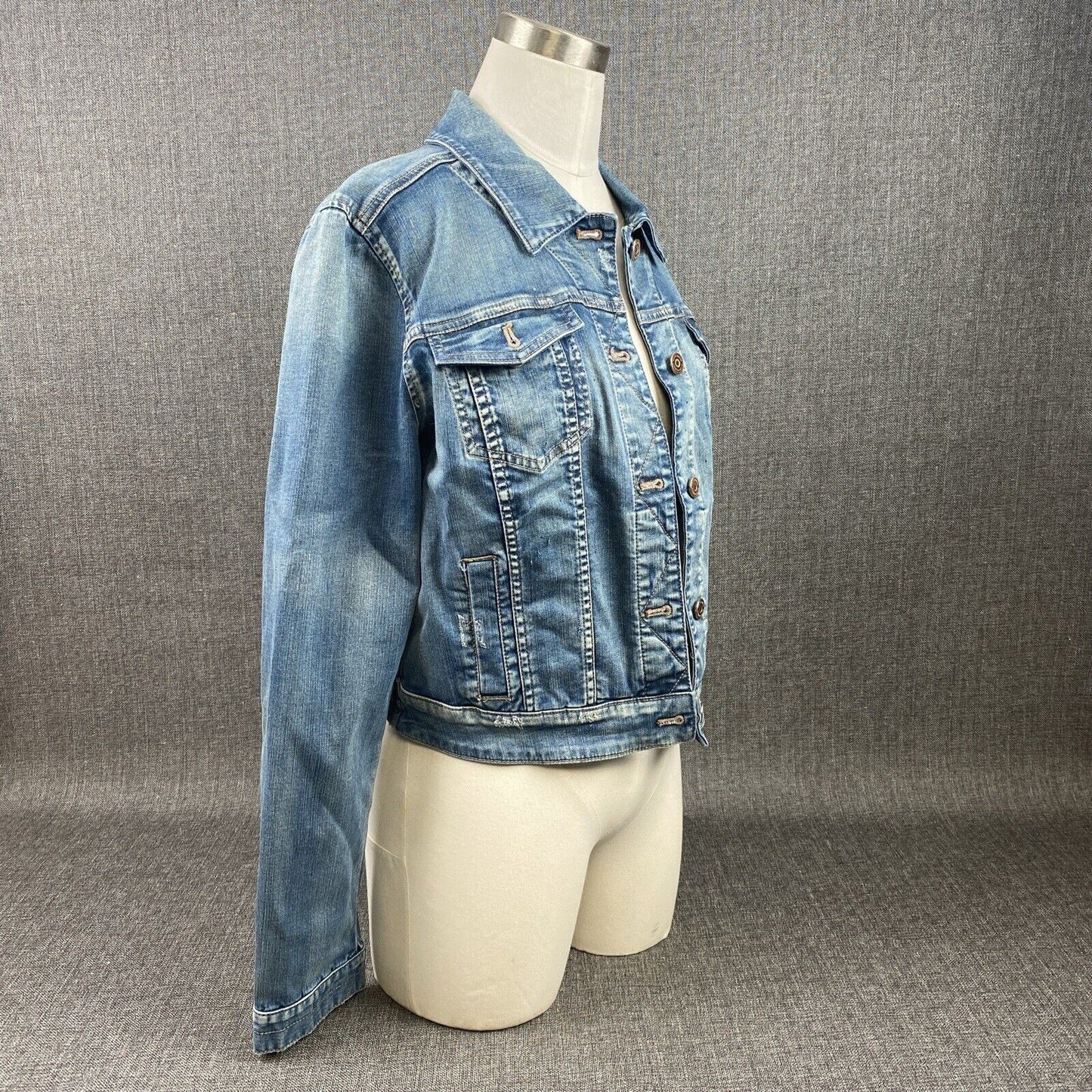 White House Black Market Denim Jacket Sz 14