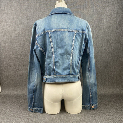 White House Black Market Denim Jacket Sz 14