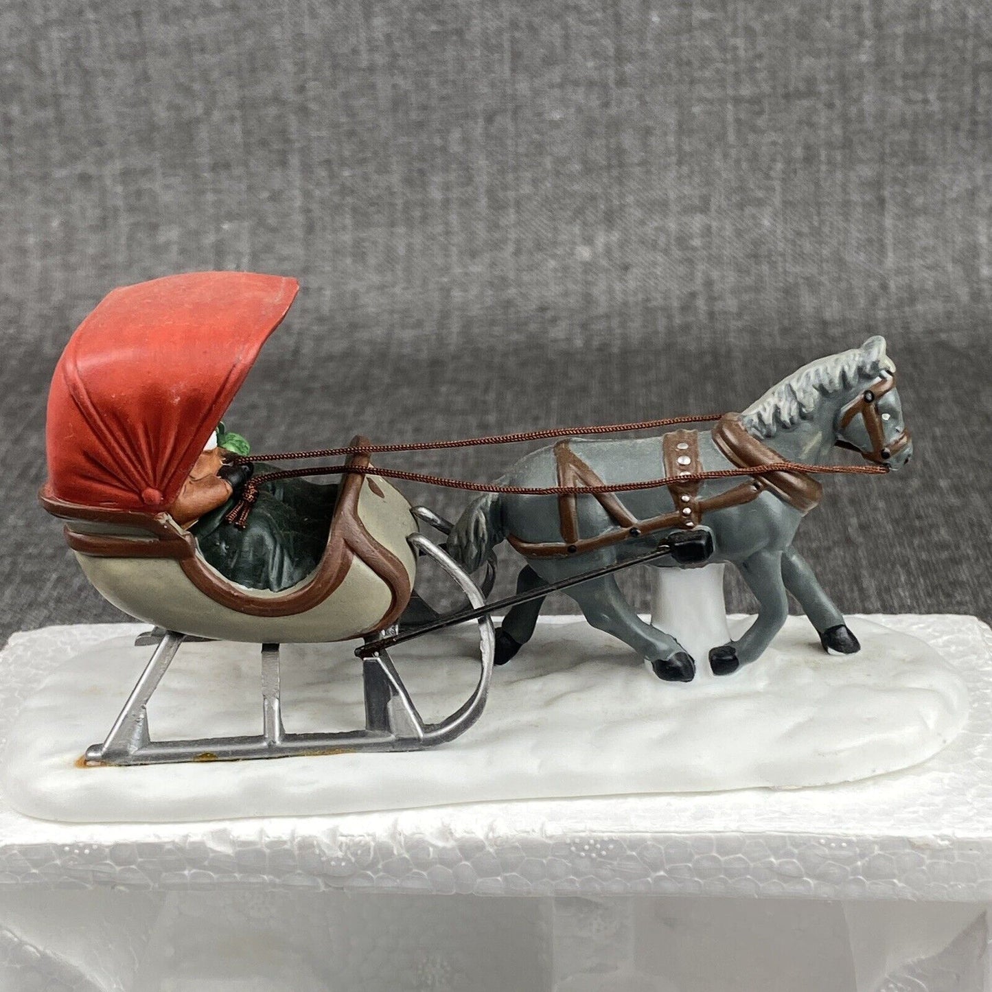 Dept 56 Christmas Heritage Village One Horse Open Sleigh, Sign