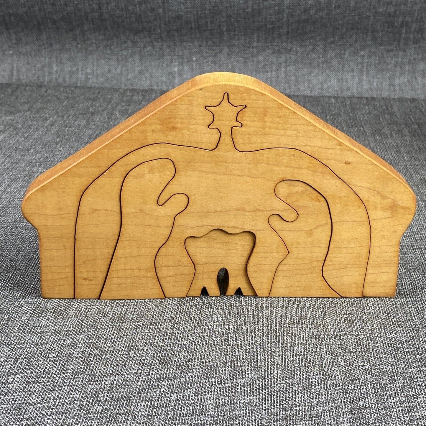 Vintage Wooden Nativity Display Wood 4 Level