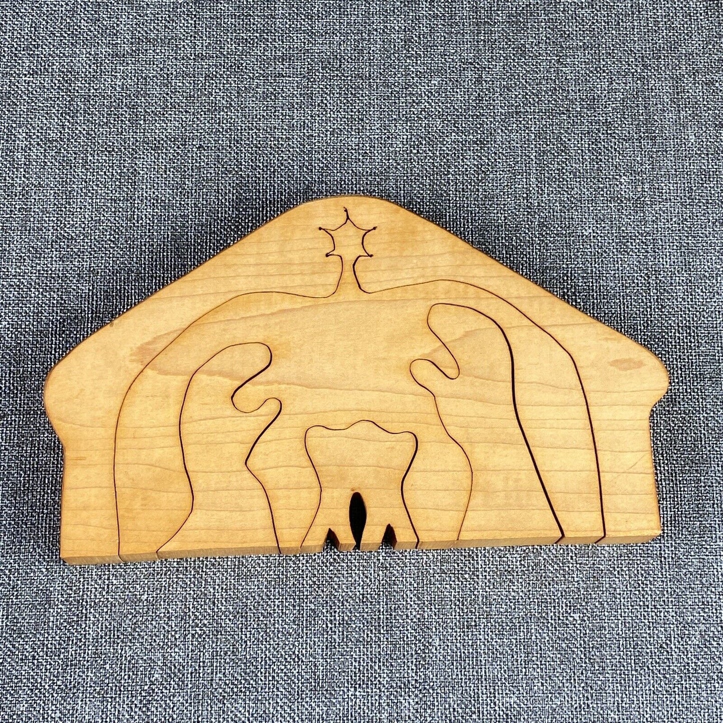 Vintage Wooden Nativity Display Wood 4 Level