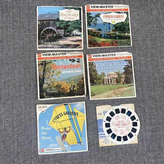 Vintage View Master Locations Lot Cypress Gardens, Monticello, Shenandoah, ...