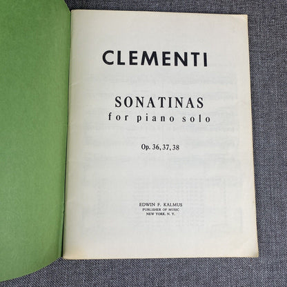 Selected Piano Sonatas Sheet Music Clementi, Muzio piano 36, 37, 38